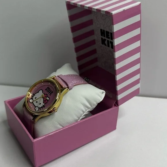 Hello Kitty Watch With Pastel Pink Sparkle Band New In Box - Picture 3 of 8